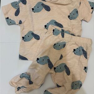 Zara Kids Matching Set in Cream and Blue